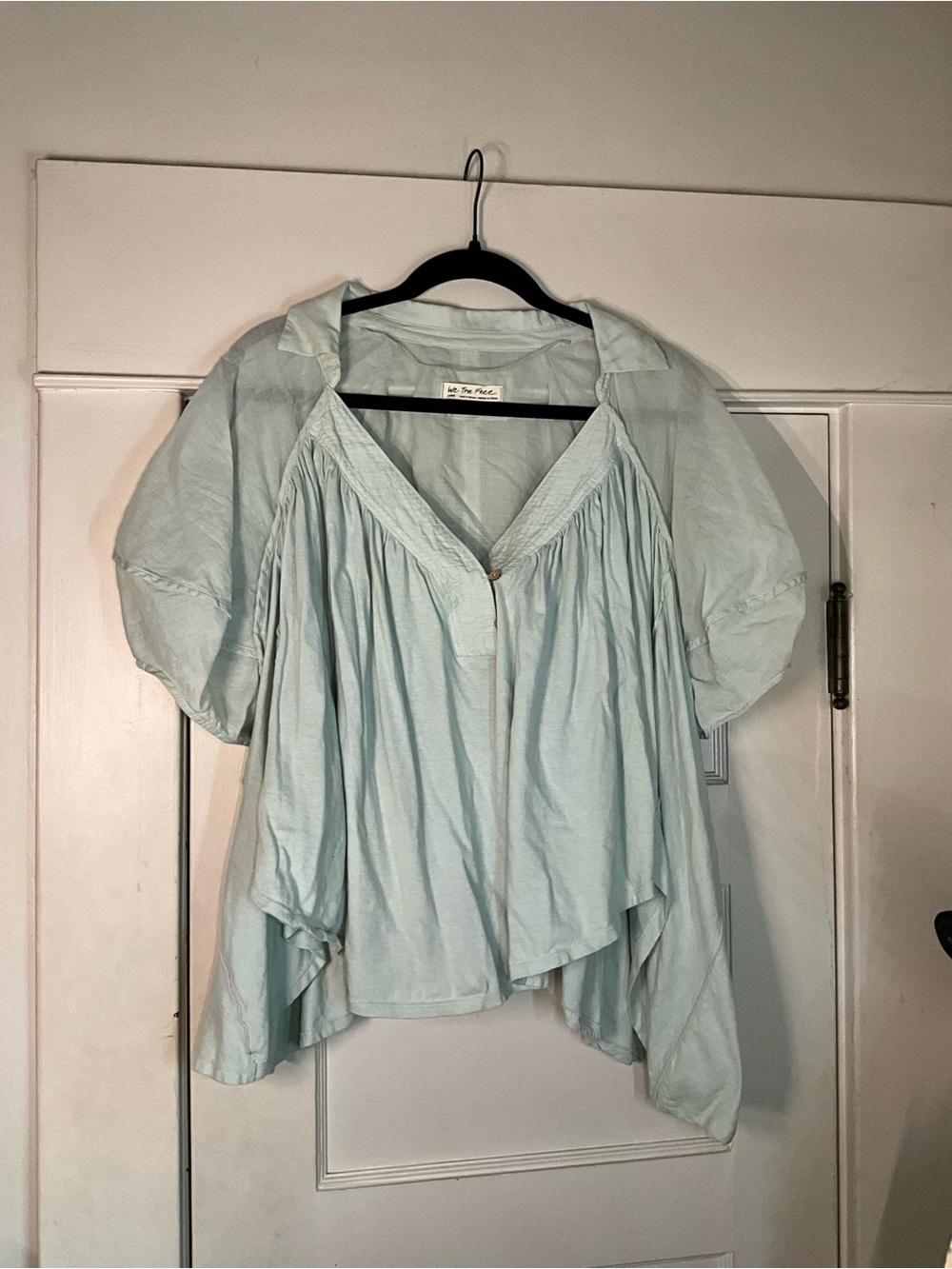 Free People Sunray Babydoll Peasant Top